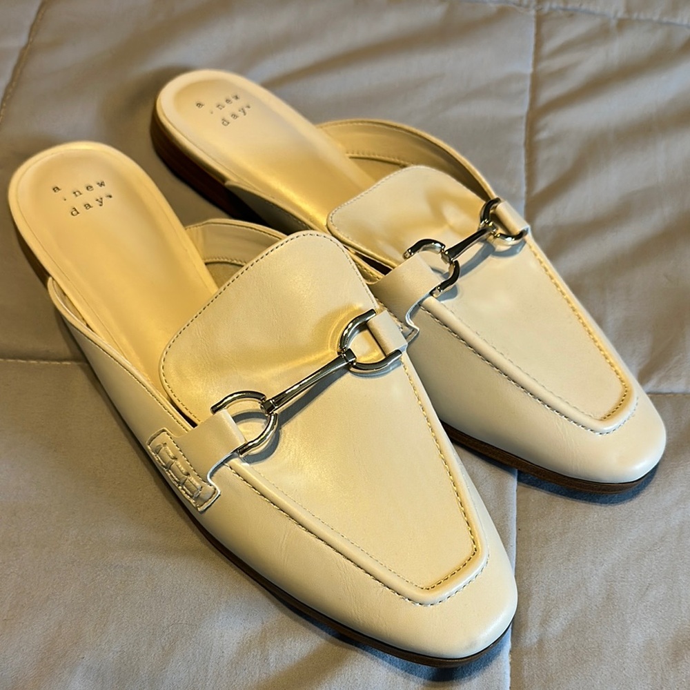 A New Day Cream Slip-On Mules with Silver Accent